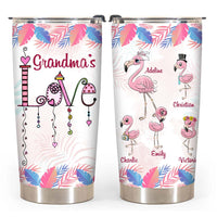 Personalized Grandma Love Flamingo Steel Tumbler 25200 thumb 1