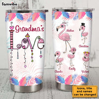 Personalized Grandma Love Flamingo Steel Tumbler 25200 thumb 1
