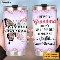 Personalized Grandma Blessed Flowers Butterfy Steel Tumbler 25209 thumb 1