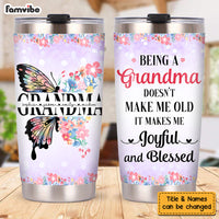 Personalized Grandma Blessed Flowers Butterfy Steel Tumbler 25209 thumb 1