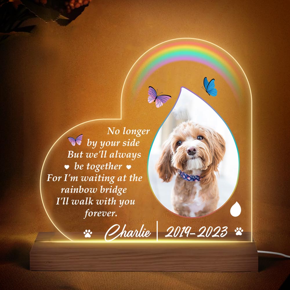 Personalized Dog Memorial I'll Walk With You Forever Photo Plaque LED Lamp Night Light 25210 Primary Mockup