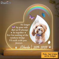 Personalized Dog Memorial I'll Walk With You Forever Photo Plaque LED Lamp Night Light 25210 thumb 1