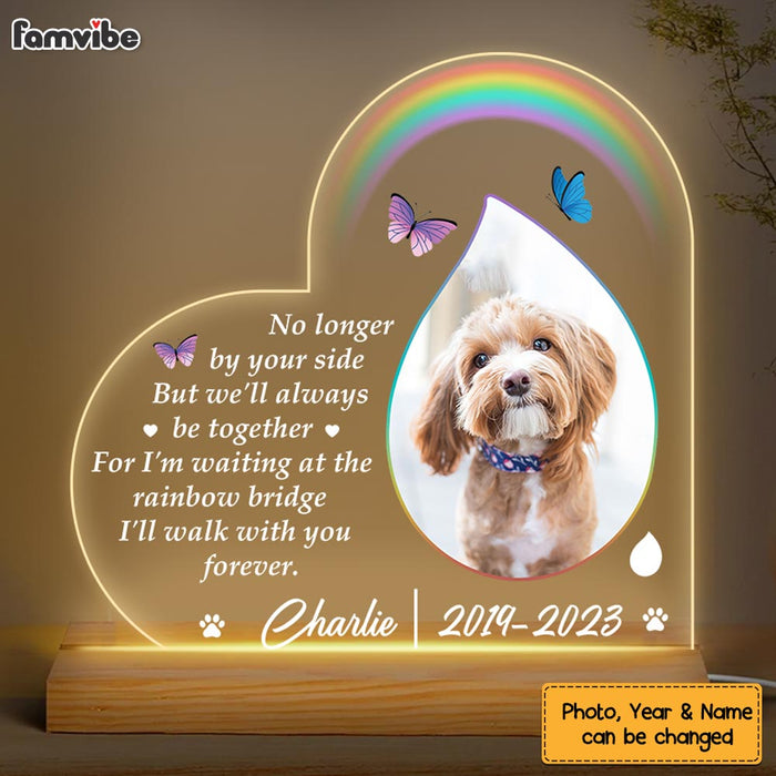 Personalized Dog Memorial I'll Walk With You Forever Photo Plaque LED Lamp Night Light 25210 1