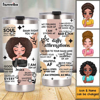 Personalized Gift For Daughter Boho Daily Reminders Affirmations Motivation Inspirational Steel Tumbler 25211 thumb 1