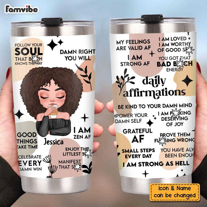 Personalized Gift For Daughter Boho Daily Reminders Affirmations Motivation Inspirational Steel Tumbler 25211 1