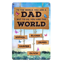 Personalized Gift for Dad To Us You Are The World Metal Sign 25212 thumb 1