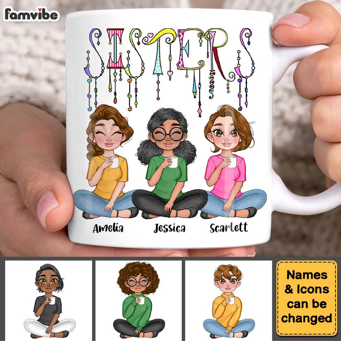 Personalized Sisters Friends Dangles Mug 25215 1
