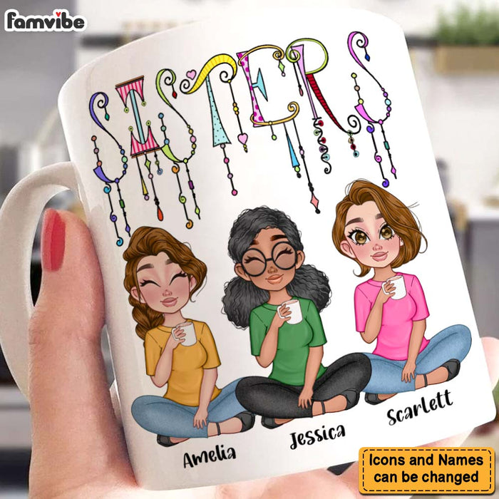 Personalized Sisters Friends Dangles Mug 25215 1