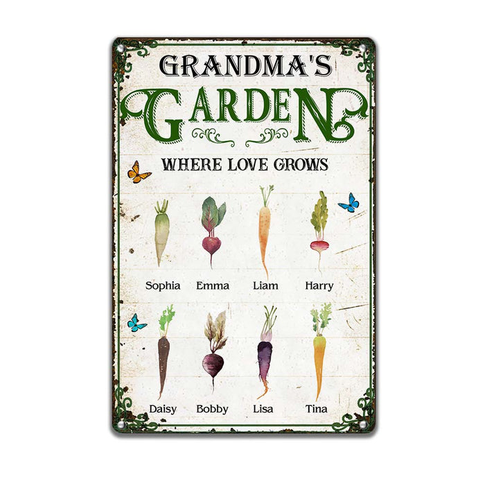 Personalized Grandma's Garden Metal Sign 25217 1