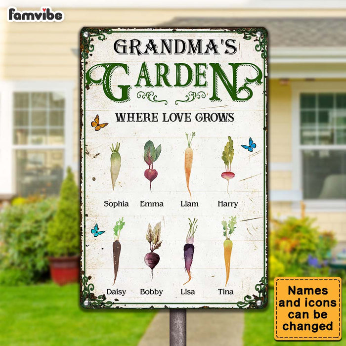 Personalized Grandma's Garden Metal Sign 25217 1