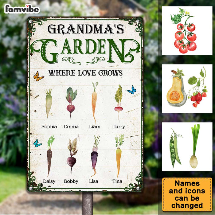 Personalized Grandma's Garden Metal Sign 25217 1
