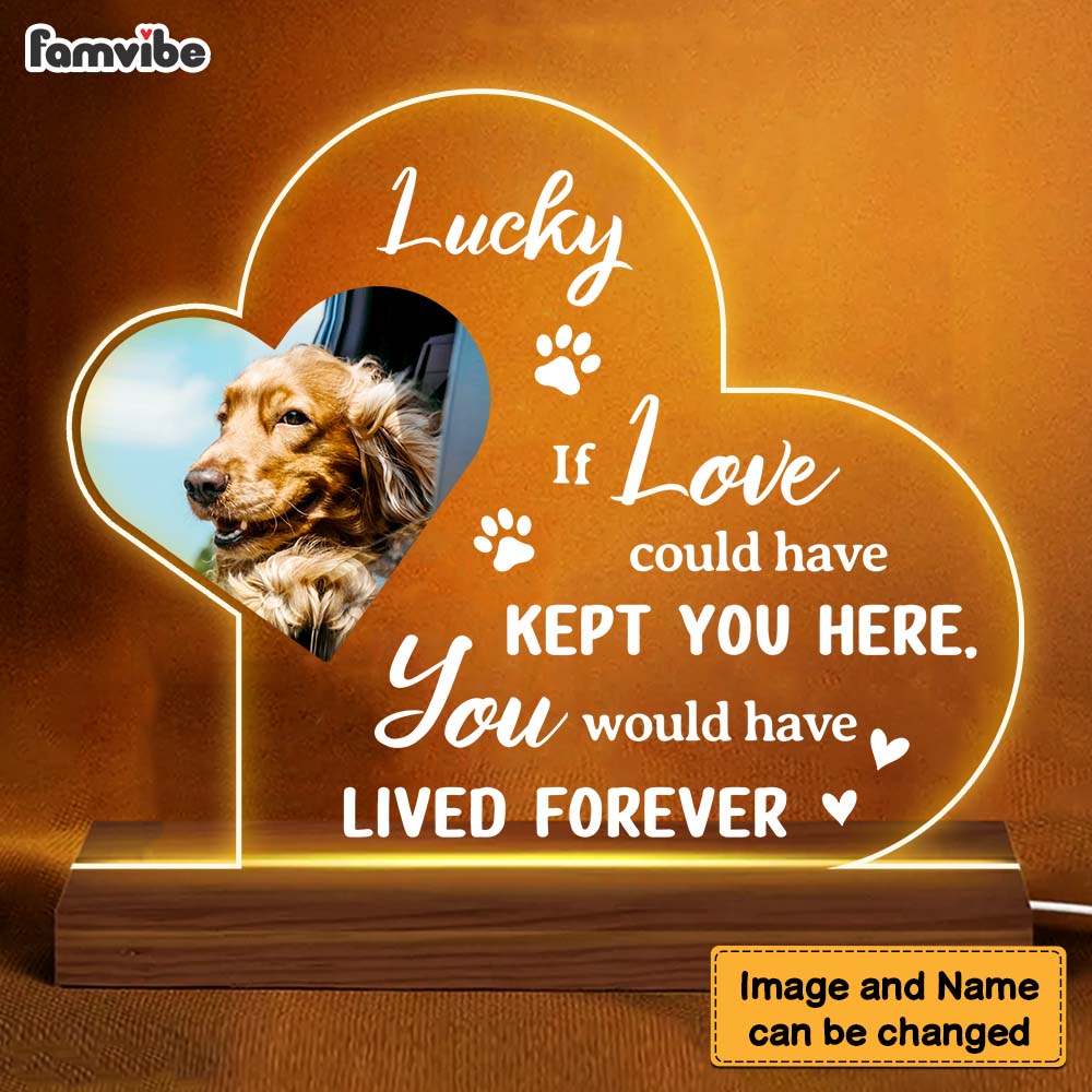 Personalized Memorial Gift If Love Could Have Kept You Here Custom Photo Plaque LED Lamp Night Light 25225 Primary Mockup