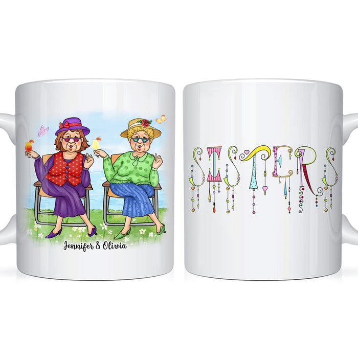 Personalized Gift For Old Friend Sister Dangles Text Mug 25226 1