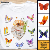 Personalized Nana Flower Butterflies Shirt - Hoodie - Sweatshirt 25236 thumb 1