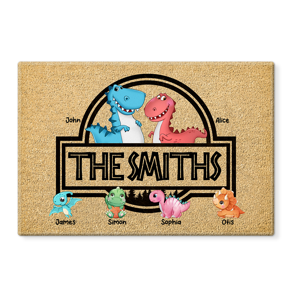 Personalized Family Dinosaurs Doormat 25237 Primary Mockup
