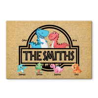 Personalized Family Dinosaurs Doormat 25237 thumb 1