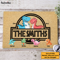 Personalized Family Dinosaurs Doormat 25237 thumb 1