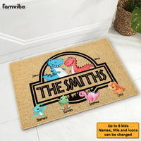 Personalized Family Dinosaurs Doormat 25237 thumb 1