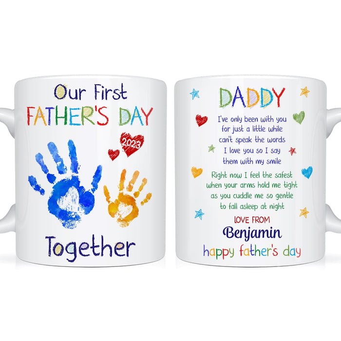 Personalized First Father's Day Hand Print Mug 25239 1