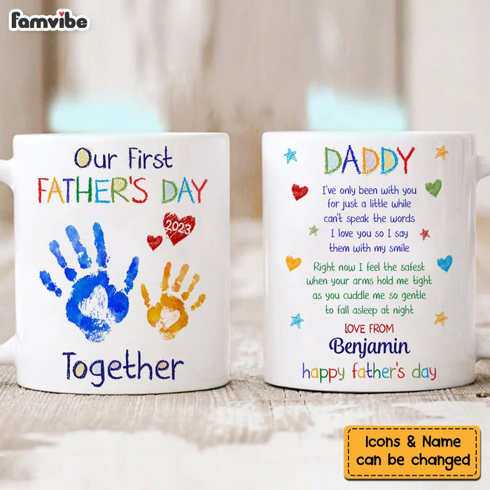 Personalized First Father's Day Hand Print Mug 25239 1