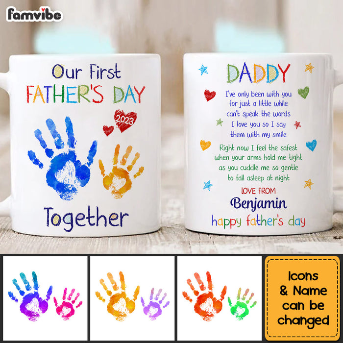 Personalized First Father's Day Hand Print Mug 25239 1