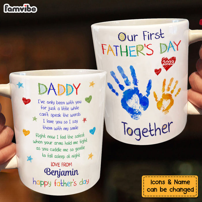 Personalized First Father's Day Hand Print Mug 25239 1
