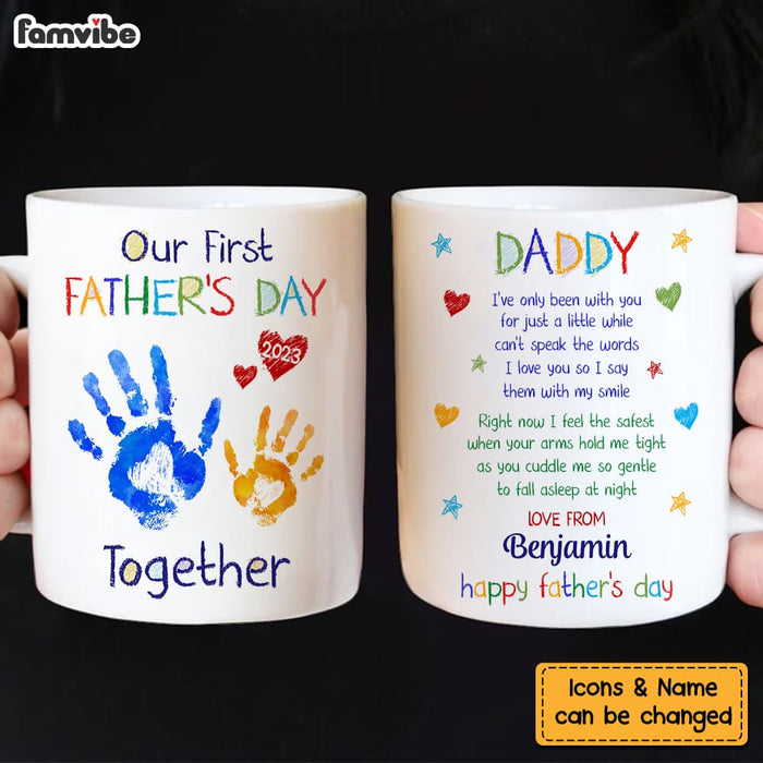 Personalized First Father's Day Hand Print Mug 25239 1