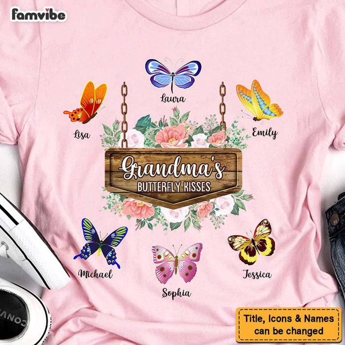 Personalized Grandma's Butterfly Kisses Shirt - Hoodie - Sweatshirt 25242 1
