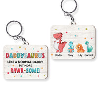Personalized Daddysaurus Wood Keychain 25245 thumb 1