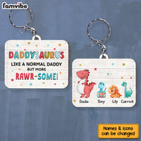 Personalized Daddysaurus Wood Keychain 25245 thumb 1
