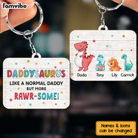 Personalized Daddysaurus Wood Keychain 25245 thumb 1