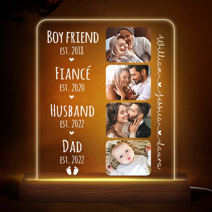 Personalized Boy Friend Fiancé Husband Daddy Custom Photo Plaque LED Lamp Night Light 25246 1
