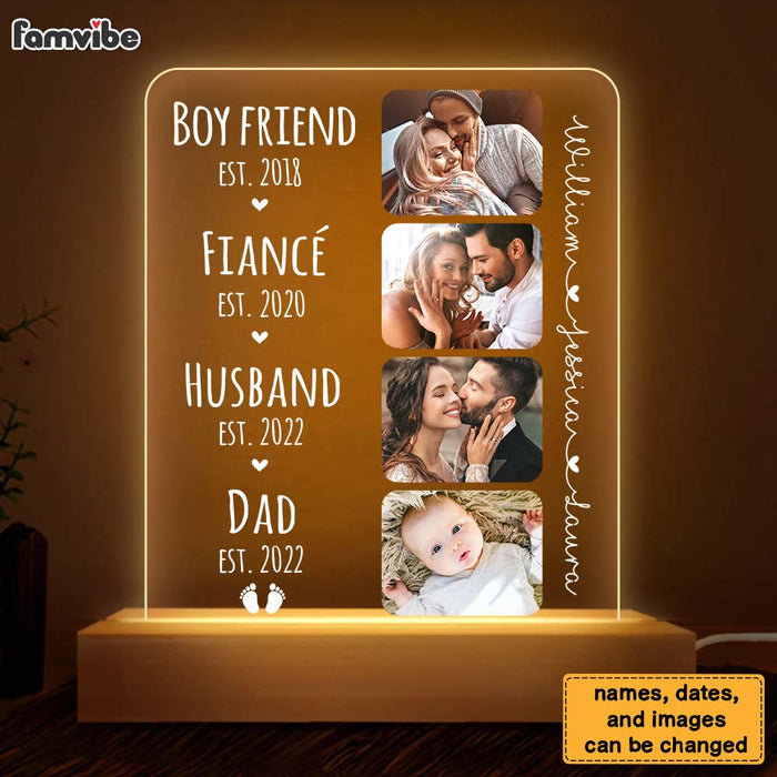 Personalized Boy Friend Fiancé Husband Daddy Custom Photo Plaque LED Lamp Night Light 25246 1
