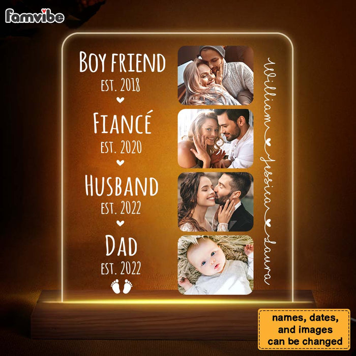 Personalized Boy Friend Fiancé Husband Daddy Custom Photo Plaque LED Lamp Night Light 25246 1