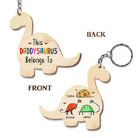 Personalized This Daddysaurus Belongs To Wood Keychain 25249 thumb 1