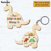 Personalized This Daddysaurus Belongs To Wood Keychain 25249 thumb 1