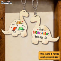 Personalized This Daddysaurus Belongs To Wood Keychain 25249 thumb 1