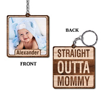 Personalized Straight Outta Mommy Wood Keychain 25254 thumb 1
