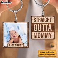 Personalized Straight Outta Mommy Wood Keychain 25254 thumb 1