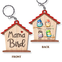 Personalized Mama Bird Wood Keychain 25257 thumb 1