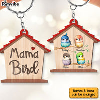 Personalized Mama Bird Wood Keychain 25257 thumb 1