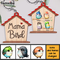 Personalized Mama Bird Wood Keychain 25257 thumb 1
