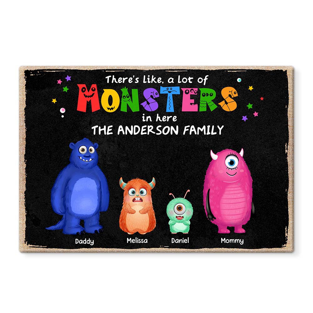Personalized Family Monsters Doormat 25264 Primary Mockup