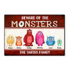 Personalized Family Beware Of The Monsters Doormat 25265 1