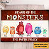 Personalized Family Beware Of The Monsters Doormat 25265 1