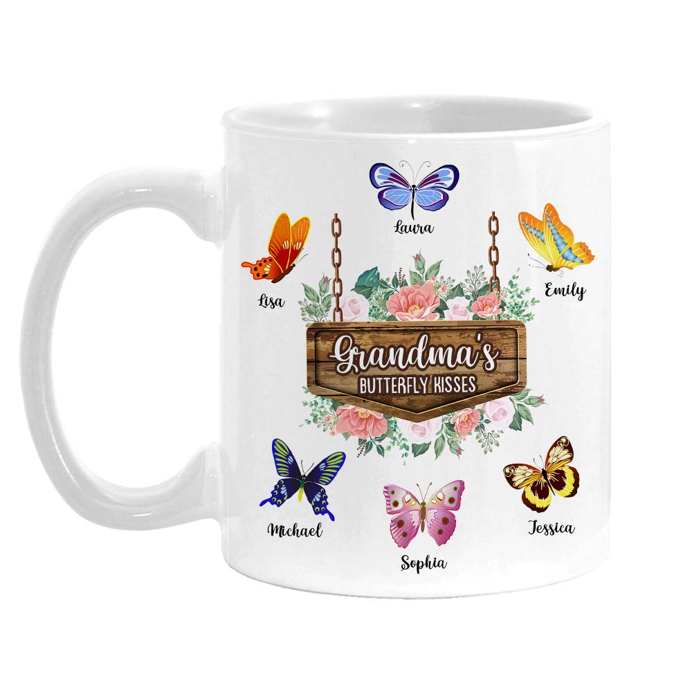 Personalized Grandma's Butterfly Kisses Mug 25267 Primary Mockup