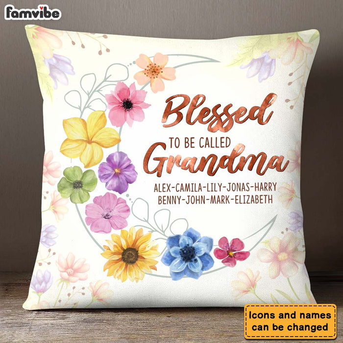 Personalized Blessed To Be Called Grandma Pillow 25270 1