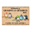 Personalized Welcome To Grandma & Grandpa's Nest Doormat 25275 1