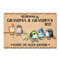 Personalized Welcome To Grandma & Grandpa's Nest Doormat 25275 thumb 1