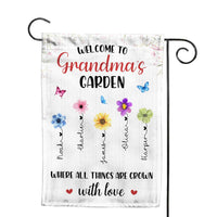 Personalized Welcome To Grandma's Garden Flag 25278 thumb 1